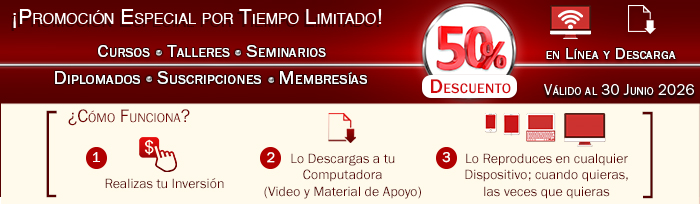50% de DESCUENTO en TODA la CAPACITACIÓN